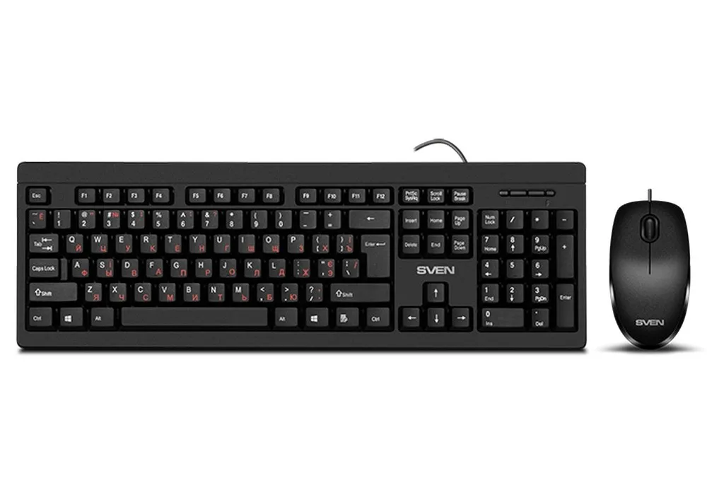 Set Tastatură + Mouse SVEN KB-S320C, Cu fir, Negru