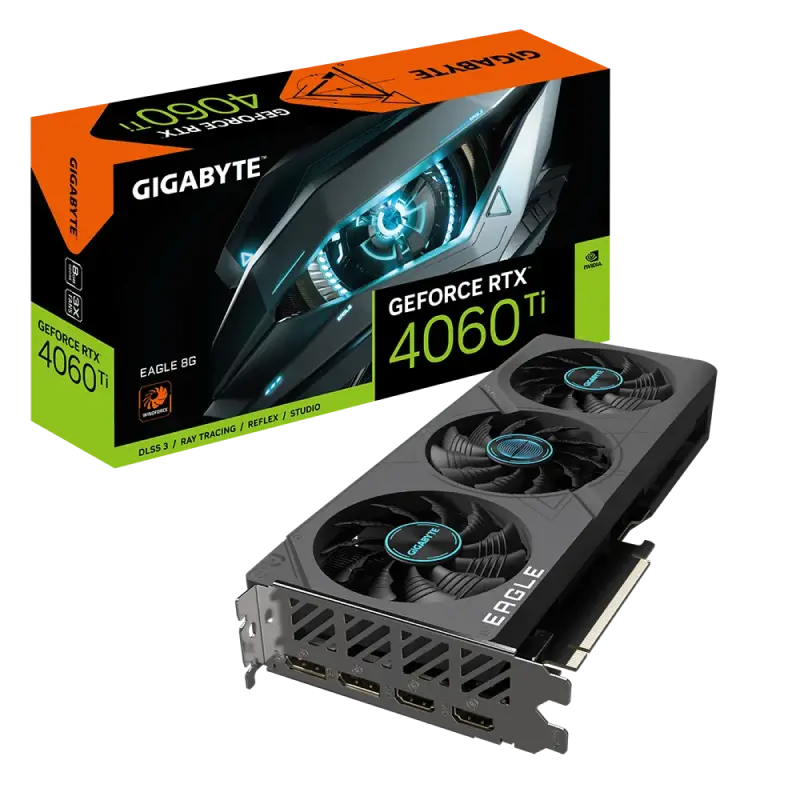 Видеокарта Gigabyte GV-N406TEAGLE-8GD,  8GB GDDR6 128бит (GV-N406TEAGLE-8GD)