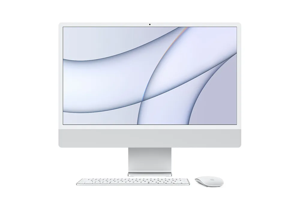 Моноблок Apple iMac A2438, 24", M1 with 8-core CPU and 8-core GPU, 8Гб/256Гб, macOS Big Sur, Серебристый