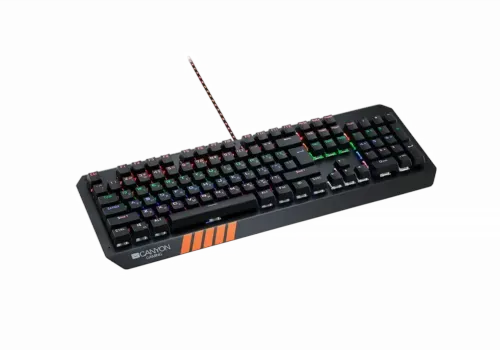 Tastatură Canyon Hazard, Cu fir, Negru/Argintiu