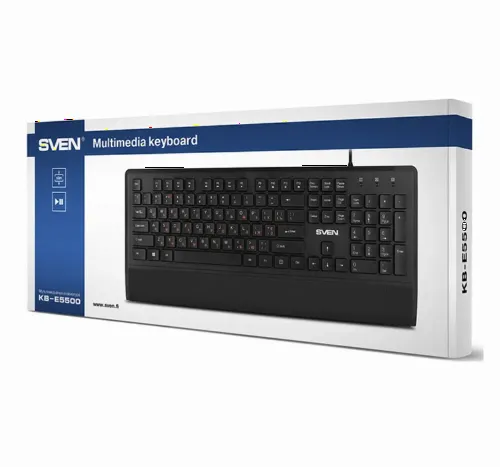Tastatură SVEN KB-E5500, Cu fir, Negru