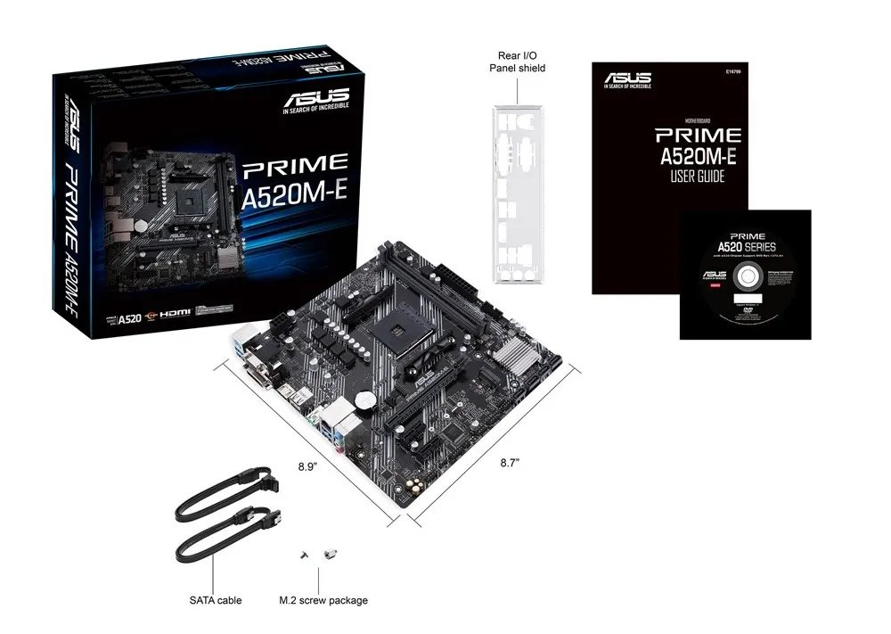 Placă de bază ASUS PRIME A520M-E, AM4, AMD A520, Micro-ATX