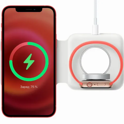 Беспроводная зарядка Apple MagSafe Duo Charger, 20Вт, Белый