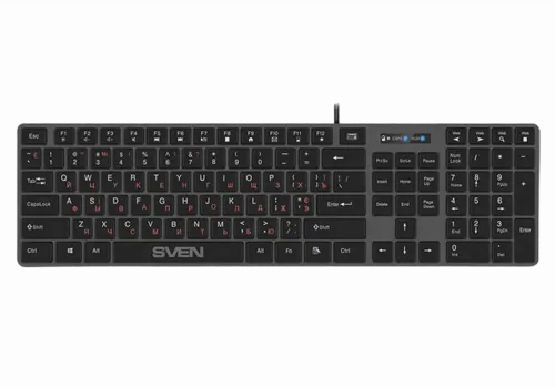 Tastatură SVEN KB-E5000, Cu fir, Negru