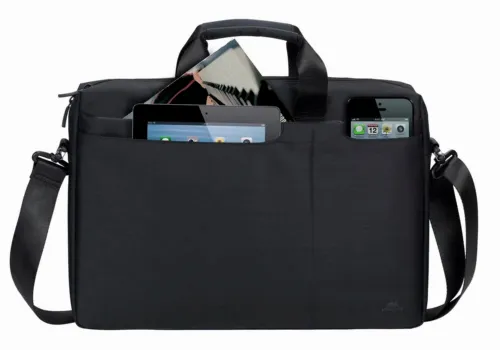 Geantă pentru Laptop RivaCase Biscayne, 15.6", Poliester, Negru