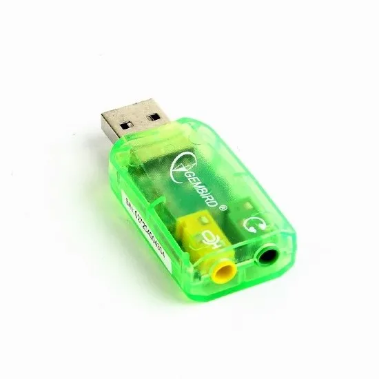 Внешняя звуковая карта Gembird SC-USB-01, Зелёная