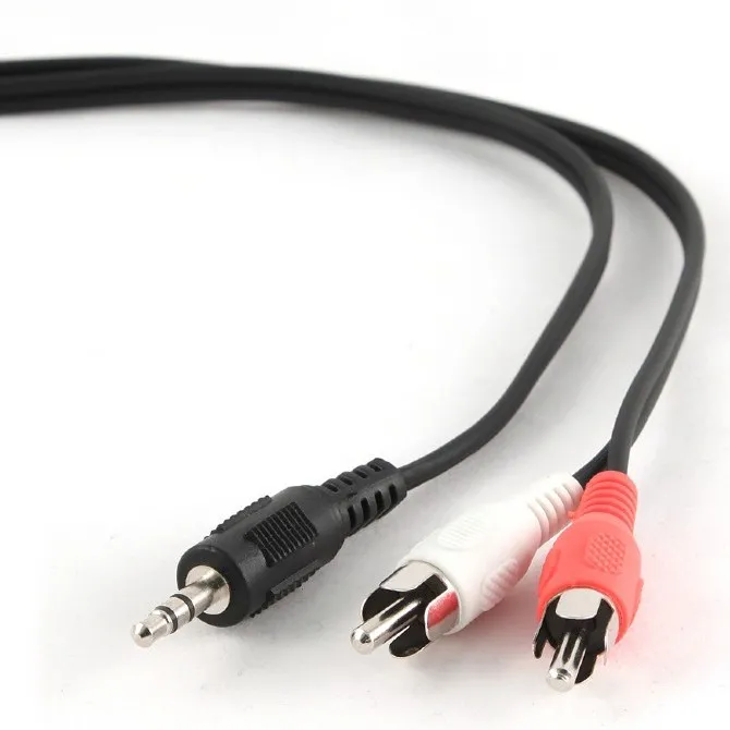 Аудиокабель Cablexpert CCA-458-20M, 3.5mm 3-pin (M) - 2x RCA (M), 20м, Чёрный
