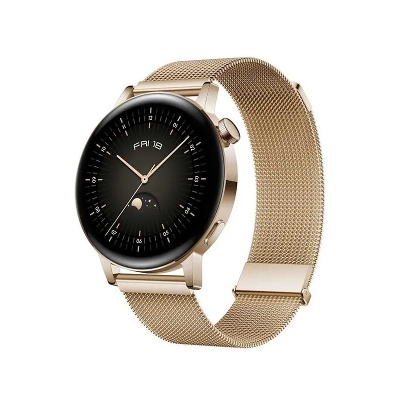 HUAWEI WATCH GT 3 42mm, Elegant Light Gold, Milanese Strap