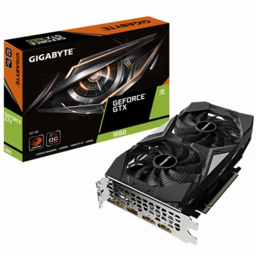 Видеокарта Gigabyte GV-N1660OC-6GD,  6GB GDDR5 192бит