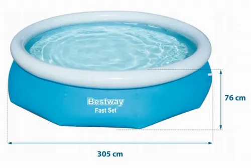 Надувной бассейн Bestway Fast Set, 2300л, Синий/Белый, 57341