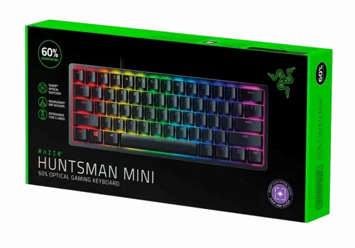 Gaming Keyboard Razer Huntsman Mini, Optical Linear SW, Doubleshot PBT Keycaps,US Layout,USB, Black