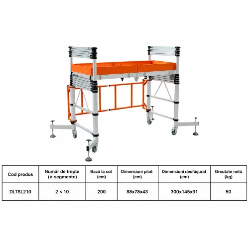 Scara telescopica tip schela TECHNOWORKER 2x10