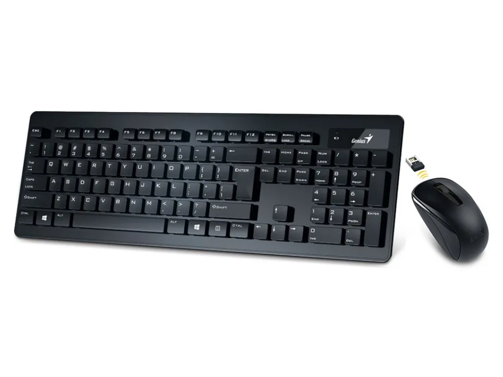 Set Tastatură + Mouse Genius SlimStar 8005, Fără fir, Negru