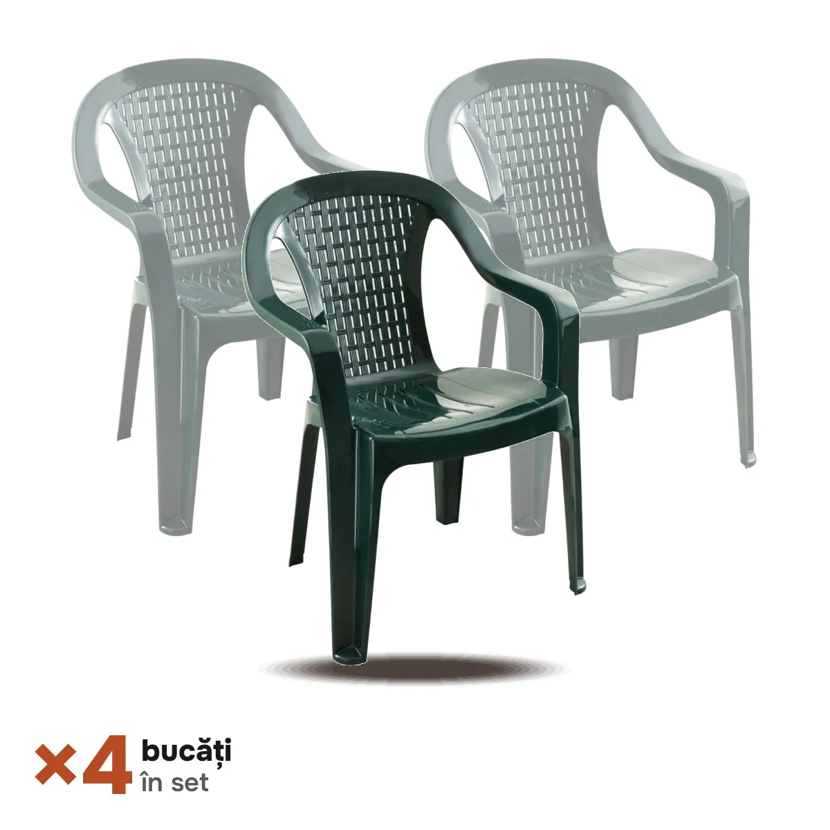 TikTok Set de 4 scaune de plastic Valerja Varijant (verde)