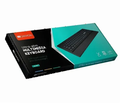 Keyboard Canyon HKB6, Multimedia, Slim, Silent, Backlight, Wrist Rest, Soft touch, USB