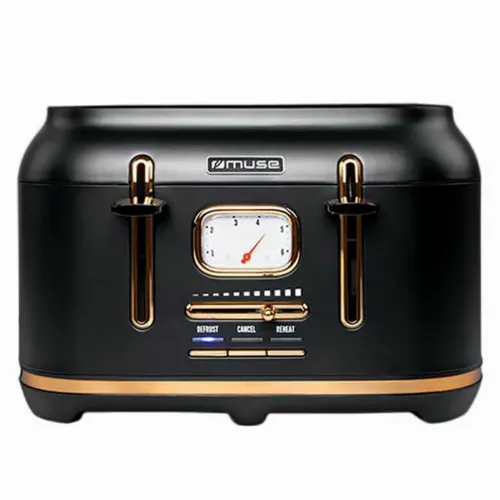 Тостер MUSE MS-131 BC, Черный | Золотистый