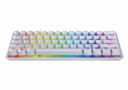 Gaming Keyboard Razer Huntsman Mini, Optical Clicky SW, Doubleshot PBT Keycaps,US Layout,USB, White