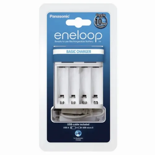 Încărcător Acumulatori Panasonic BQ-CC61USB, Alb