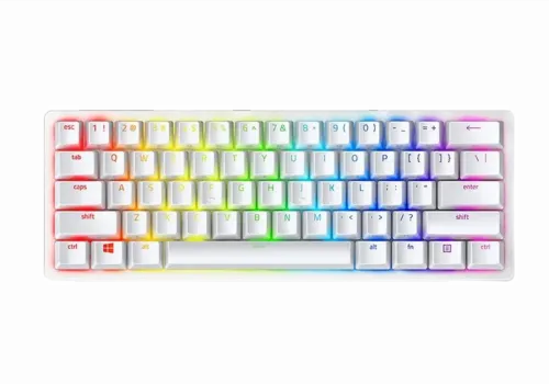 Gaming Keyboard Razer Huntsman Mini, Optical Clicky SW, Doubleshot PBT Keycaps,US Layout,USB, White