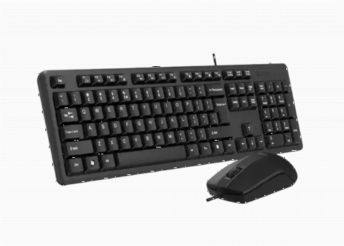 Keyboard & Mouse A4Tech KK-3330, Laser Engraving, Splash Proof, Fn keys, Black, USB