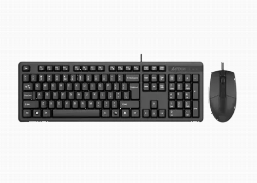 Keyboard & Mouse A4Tech KK-3330, Laser Engraving, Splash Proof, Fn keys, Black, USB