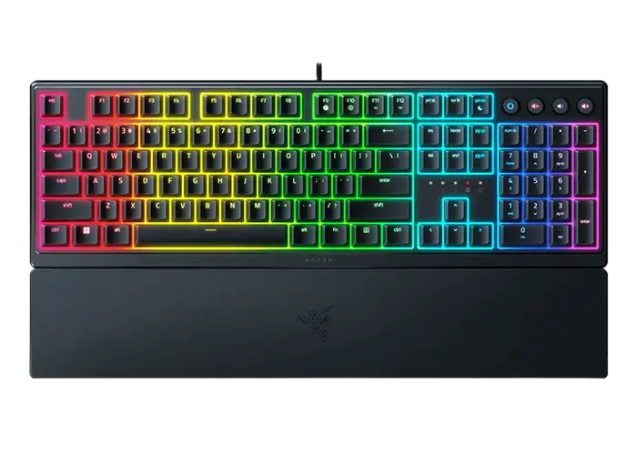 Gaming Keyboard Razer Ornata V3, Silent Membrane Switches, Low-profile Keys, RGB, US Layout, USB 