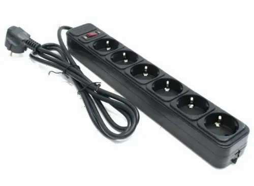 Prelungitor electric Ultra Power UP6-B-10PPB, 6 Prize, 3m, Negru