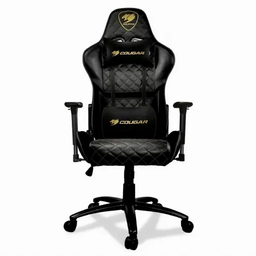 Игровое кресло Cougar Armor One Royal, ПВХ Кожа, Чёрный/Золотой