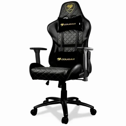 Игровое кресло Cougar Armor One Royal, ПВХ Кожа, Чёрный/Золотой