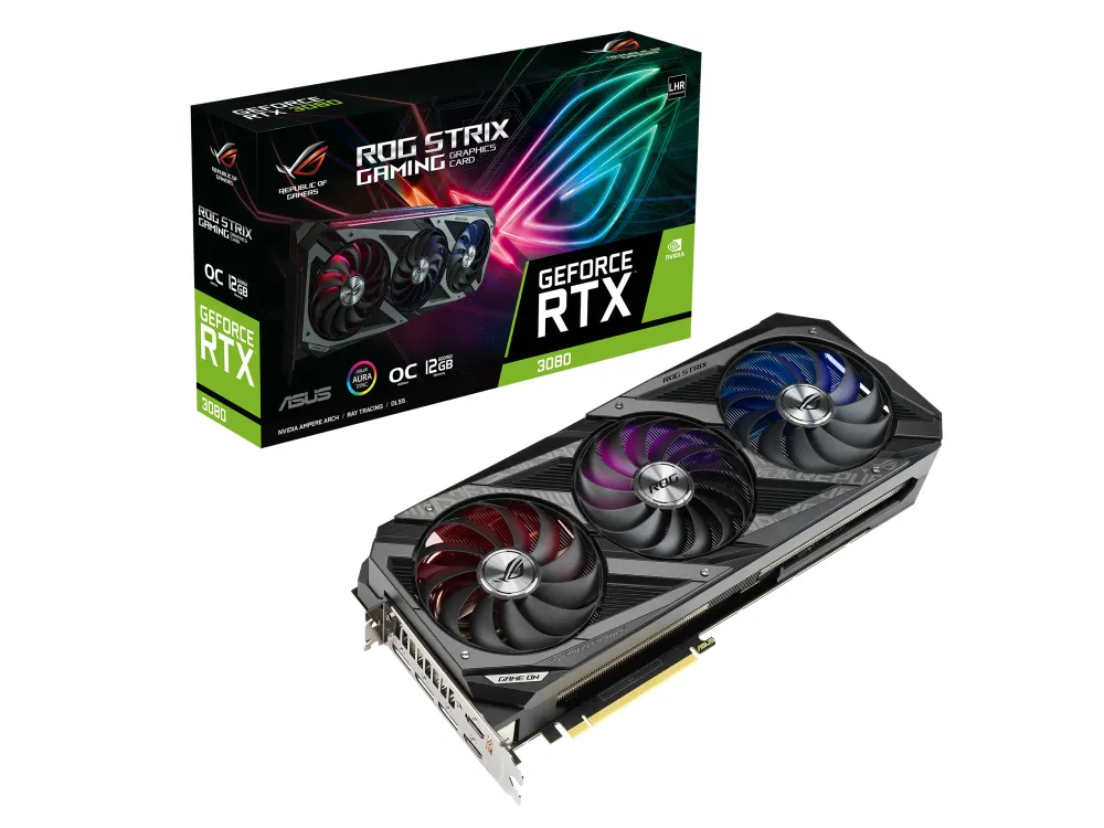 Placă Video ASUS ROG-STRIX-RTX3080-O12G-GAMING, 12GB GDDR6X 384bit