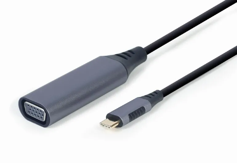 Видеоадаптер Cablexpert A-USB3C-VGA-01, USB Type-C (M) - VGA D-Sub (F), 0,15м, Серый