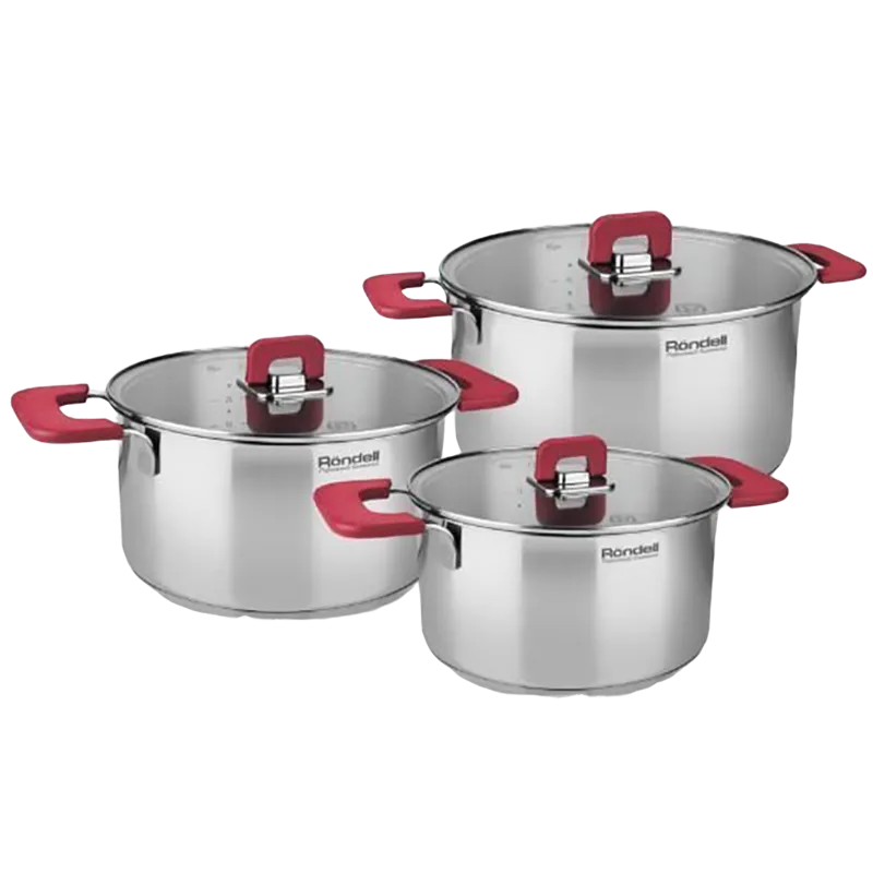 Set de vase Rondell RDS-940, 5,2L, 24cm, Oțel inoxidabil — 3