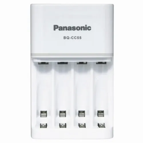 Încărcător Acumulatori Panasonic BQ-CC55E, Alb