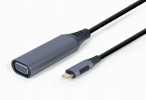 Adaptor Video Cablexpert A-USB3C-VGA-01, USB Type-C (M) - VGA D-Sub (F), 0,15m, Gri