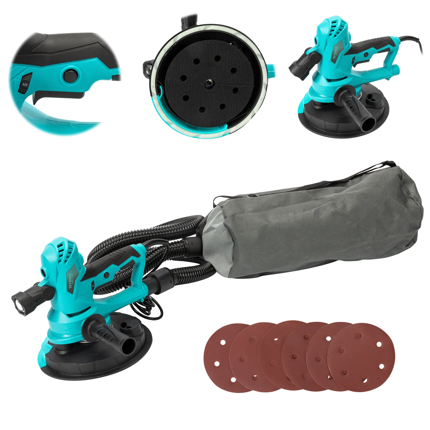 Шлифовальная машина для стен с пылеудалением Detoolz 750 Вт