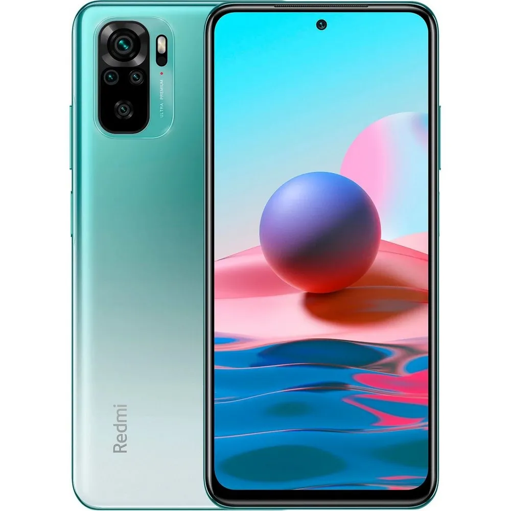 Смартфон Xiaomi Redmi Note 10, 128Гб/4Гб, Зелёный