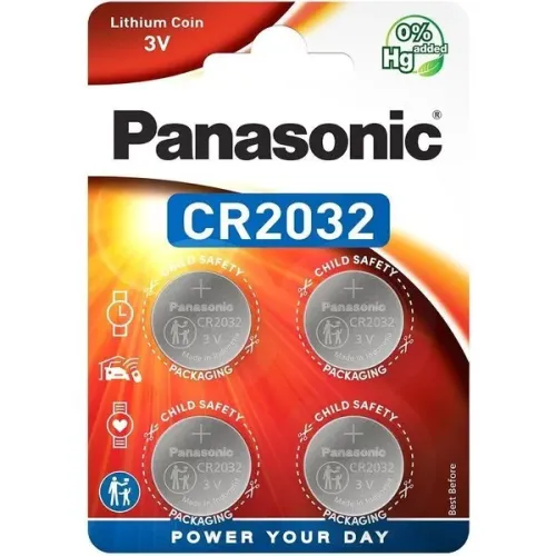 Дисковые батарейки Panasonic CR-2032EL, CR2032, 220мА·ч, 4шт.