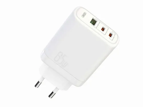 Wall Charger XO, Type-C PD65W/USB-A QC45W fast charger, 65W, CE04A, white