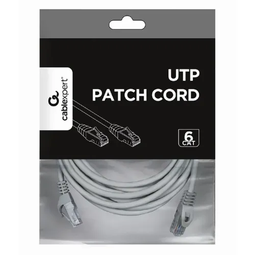 Патч-корд Cablexpert PP6U-5M, Cat6 UTP, 5м, Серый