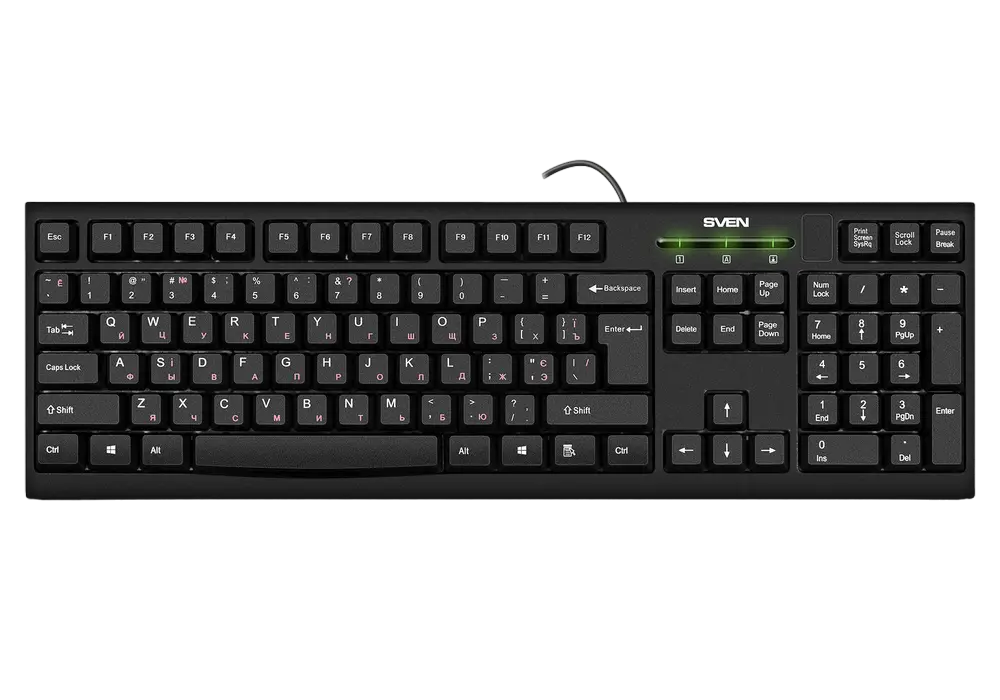 Tastatură SVEN KB-S300, Cu fir, Negru