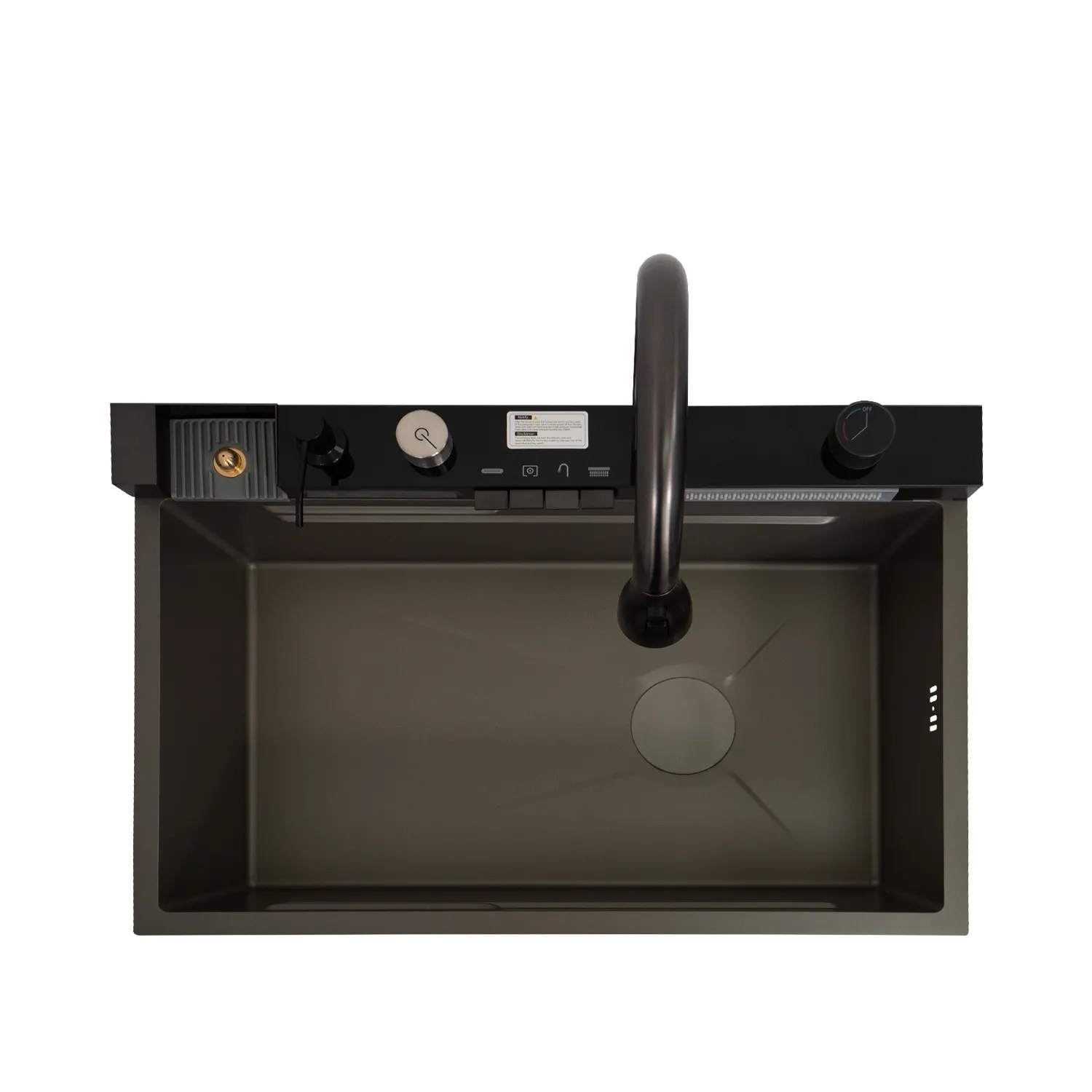 Кухонная мойка handmade SanDonna HD7550 (Чёрный) с регулируемым каскадным смесителем