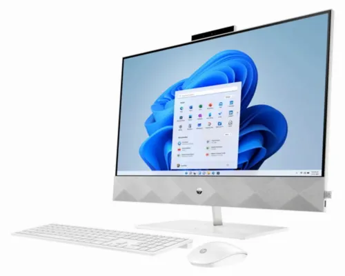 Computer All-in-One HP Pavilion 27, 27", AMD Ryzen 3 5300U, 8GB/512GB, FreeDOS, Alb