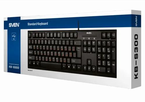 Tastatură SVEN KB-S300, Cu fir, Negru