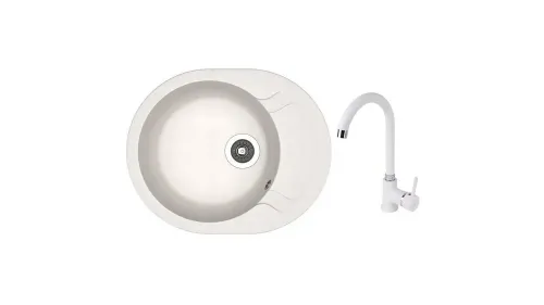 SET chiuveta Dr Gans Berta 580 + SanDonna F 7073 alb 