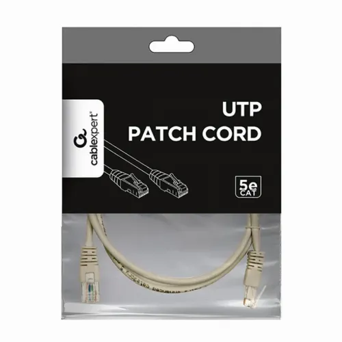 Patch cord Cablexpert PP12-0.5M, CAT5e UTP, 0,5m, Gri