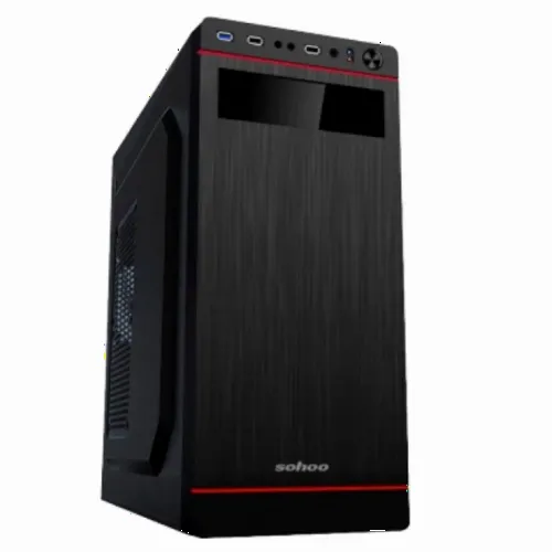 Компьютерный корпус Sohoo 5907BR, Midi-Tower, ATX, Черный/Красный