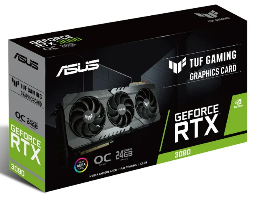 Видеокарта ASUS TUF-RTX3090-O24G-GAMING, 24 ГБ GDDR6X 384бит