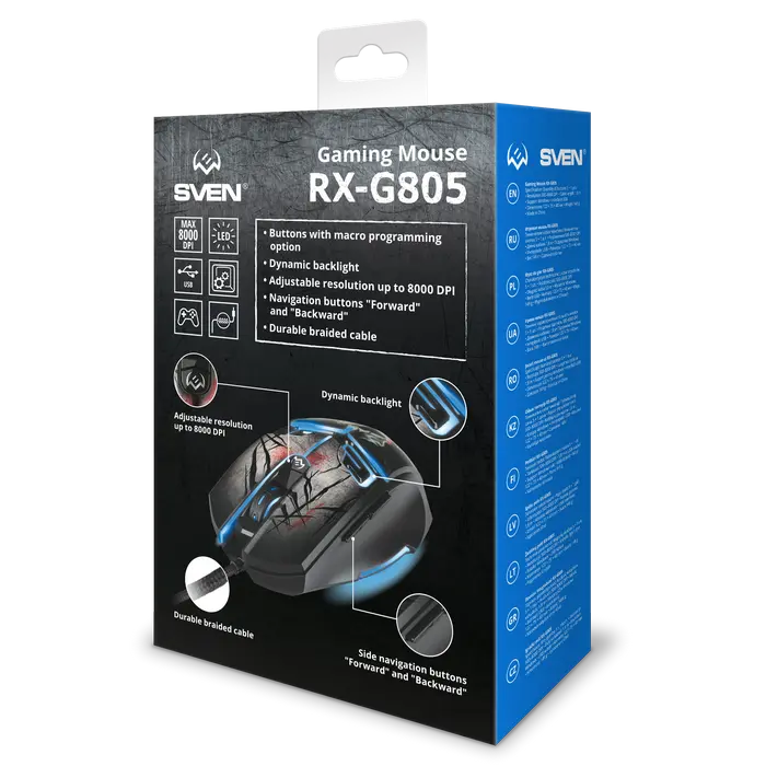 Игровая мышь SVEN RX-G805, Чёрный