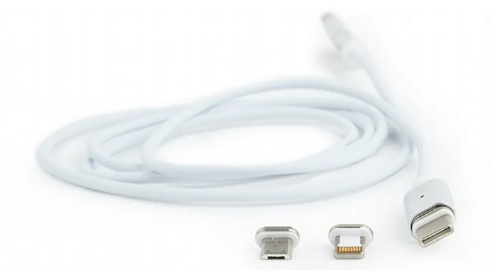 Адаптер для USB-кабеля Cablexpert CC-USB2-AMLM31-1M, USB Type-A/Micro USB, Type-C, Lighting, 1м, Серебристый