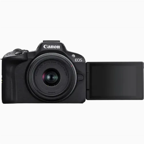 Aparat Foto Mirrorless Canon EOS R50 Black & RF-S 18-45mm f/4.5-6.3 IS STM KIT, Negru